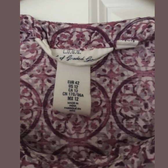 LOGG. H&M. Purple Printed Top. Size 12 - Picture 2 of 4